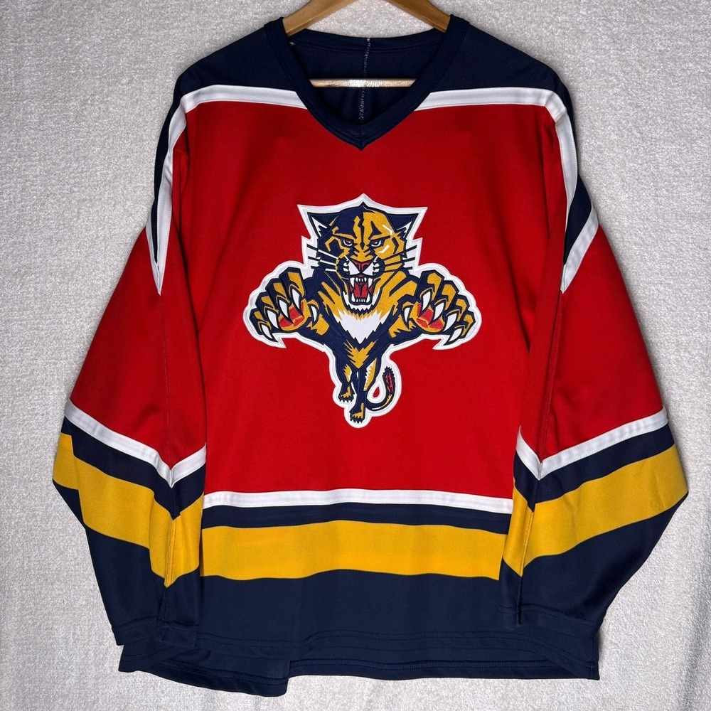 Vintage CCM Florida Panthers Hockey Jersey Large Made in Canada